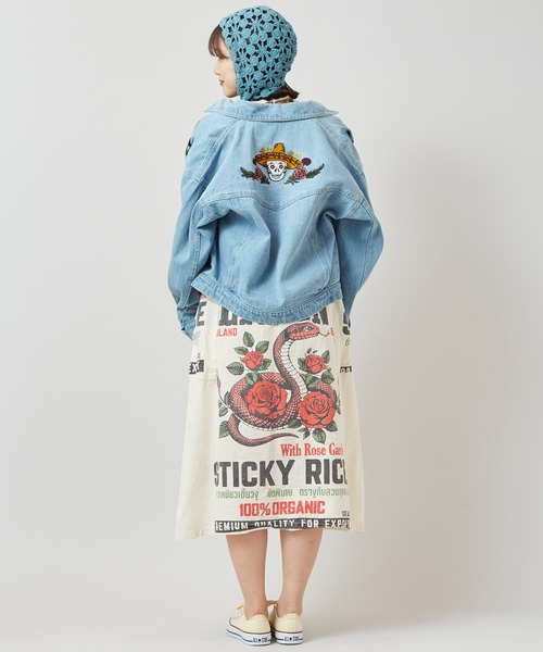 チャイハネ（チャイハネ）の「【チャイハネ】デニム刺繍ジャケット（デニムジャケット・レディース・ネイビー/ブルー・FREE）」の10枚目の写真