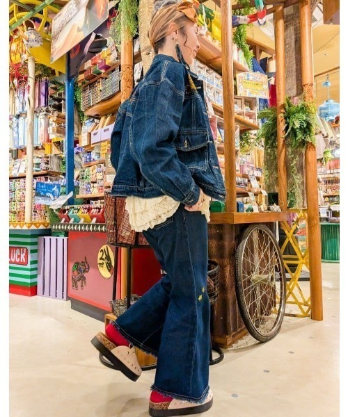 チャイハネ（チャイハネ）の「【チャイハネ】デニム刺繍ジャケット（デニムジャケット・レディース・ネイビー/ブルー・FREE）」の15枚目の写真