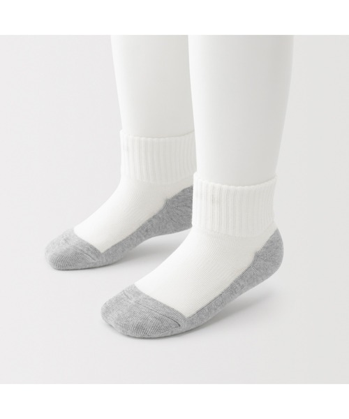 無印良品(ムジルシリョウヒン)の「キッズ 足なり直角 ショート丈靴下(3足組)(ソックス/靴下・キッズ・オフホワイト/ライトブルー/ライトイエロー/ホワイト系・19-23cm/15-19cm)」の8枚目の写真