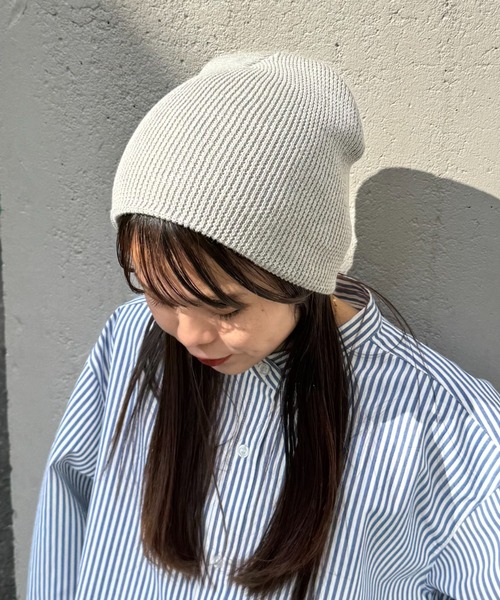 CIAOPANIC TYPY（チャオパニックティピー）の「【プチプラ】コットンリブビーニー（ニットキャップ/ビーニー・レディース・ブラウン/バーガンディー/イエロー/ブラック/オフホワイト/グレー・ONE SIZE）」の8枚目の写真