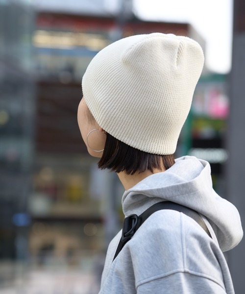 CIAOPANIC TYPY（チャオパニックティピー）の「【プチプラ】コットンリブビーニー（ニットキャップ/ビーニー・レディース・ブラウン/バーガンディー/イエロー/ブラック/オフホワイト/グレー・ONE SIZE）」の7枚目の写真