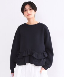 裾フリルドッキングトップス【洗濯機OK】