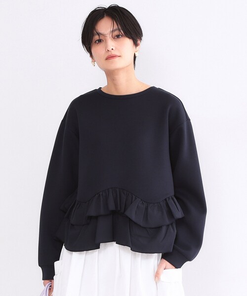 OPAQUE.CLIP（オペークドットクリップ）の「裾フリルドッキングトップス【洗濯機OK】（Tシャツ/カットソー・レディース・グレー系4/ネイビー/ライトイエロー系/ホワイト・42/40/38/36）」の3枚目の写真