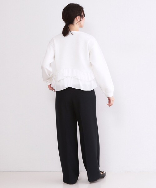 OPAQUE.CLIP（オペークドットクリップ）の「裾フリルドッキングトップス【洗濯機OK】（Tシャツ/カットソー・レディース・グレー系4/ネイビー/ライトイエロー系/ホワイト・42/40/38/36）」の7枚目の写真