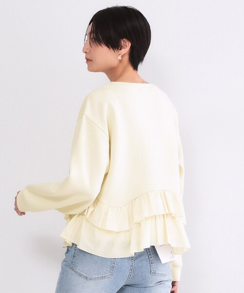 OPAQUE.CLIP（オペークドットクリップ）の「裾フリルドッキングトップス【洗濯機OK】（Tシャツ/カットソー・レディース・グレー系4/ネイビー/ライトイエロー系/ホワイト・42/40/38/36）」の9枚目の写真