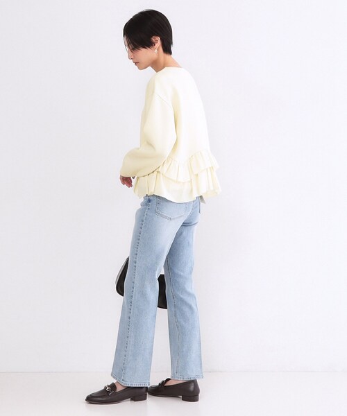 OPAQUE.CLIP（オペークドットクリップ）の「裾フリルドッキングトップス【洗濯機OK】（Tシャツ/カットソー・レディース・グレー系4/ネイビー/ライトイエロー系/ホワイト・42/40/38/36）」の11枚目の写真