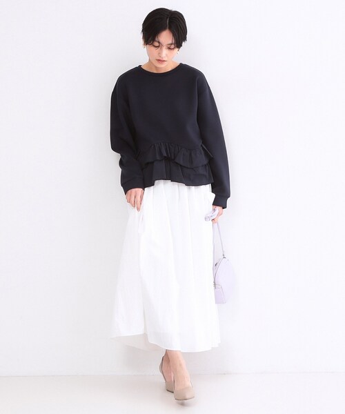 OPAQUE.CLIP（オペークドットクリップ）の「裾フリルドッキングトップス【洗濯機OK】（Tシャツ/カットソー・レディース・グレー系4/ネイビー/ライトイエロー系/ホワイト・42/40/38/36）」の14枚目の写真