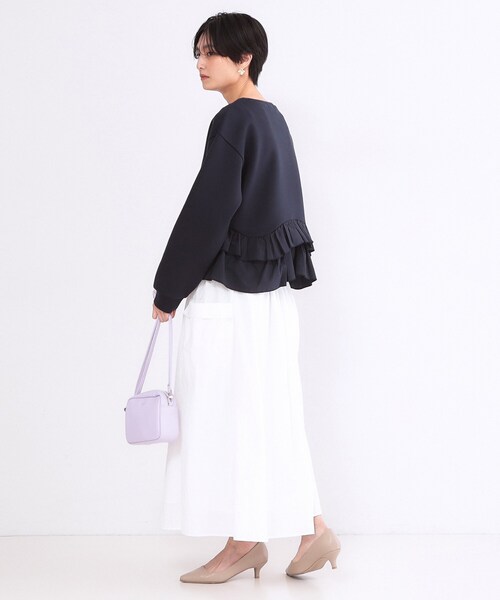 OPAQUE.CLIP（オペークドットクリップ）の「裾フリルドッキングトップス【洗濯機OK】（Tシャツ/カットソー・レディース・グレー系4/ネイビー/ライトイエロー系/ホワイト・42/40/38/36）」の15枚目の写真