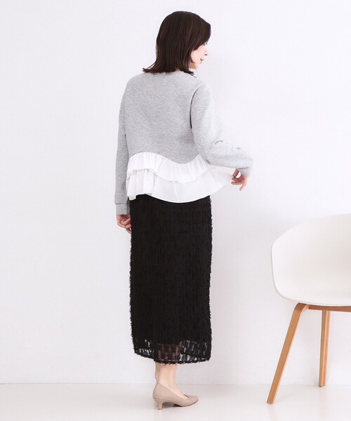 OPAQUE.CLIP（オペークドットクリップ）の「裾フリルドッキングトップス【洗濯機OK】（Tシャツ/カットソー・レディース・グレー系4/ネイビー/ライトイエロー系/ホワイト・42/40/38/36）」の19枚目の写真