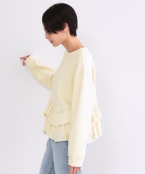 OPAQUE.CLIP（オペークドットクリップ）の「裾フリルドッキングトップス【洗濯機OK】（Tシャツ/カットソー・レディース・グレー系4/ネイビー/ライトイエロー系/ホワイト・42/40/38/36）」の22枚目の写真