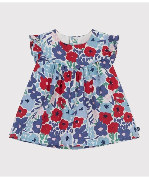 PETIT BATEAU(プチバトー)の「フラワープリント半袖ブラウス(シャツ/ブラウス・キッズ・ホワイト系その他・12MONTH/18MONTH/24MONTH/36MONTH)」の1枚目の写真