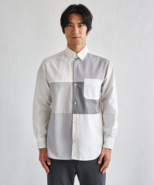 ikka(イッカ)の「オックスブロックスグラデシャツ(シャツ/ブラウス・メンズ・ホワイト/ネイビー・XL/L/M/S)」の11枚目の写真