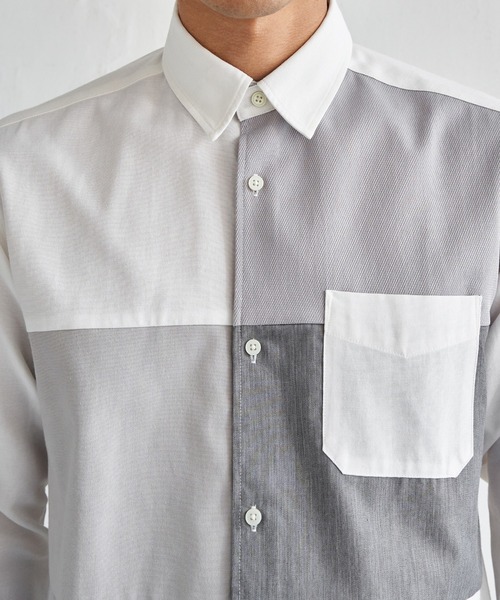ikka(イッカ)の「オックスブロックスグラデシャツ(シャツ/ブラウス・メンズ・ホワイト/ネイビー・XL/L/M/S)」の15枚目の写真