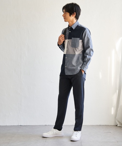 ikka(イッカ)の「オックスブロックスグラデシャツ(シャツ/ブラウス・メンズ・ホワイト/ネイビー・XL/L/M/S)」の7枚目の写真