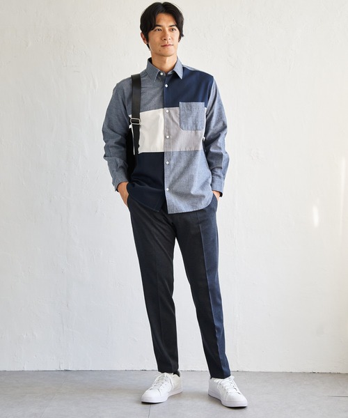 ikka(イッカ)の「オックスブロックスグラデシャツ(シャツ/ブラウス・メンズ・ホワイト/ネイビー・XL/L/M/S)」の8枚目の写真