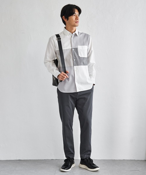 ikka(イッカ)の「オックスブロックスグラデシャツ(シャツ/ブラウス・メンズ・ホワイト/ネイビー・XL/L/M/S)」の5枚目の写真