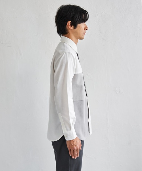 ikka(イッカ)の「オックスブロックスグラデシャツ(シャツ/ブラウス・メンズ・ホワイト/ネイビー・XL/L/M/S)」の9枚目の写真