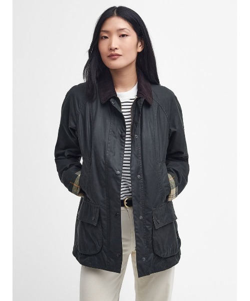 Barbour(バブアー)の「【BEADNELL / ビードネル】ワックス ジャケット(レディース)(テーラードジャケット・レディース・グリーン/ブラック・8/10)」の4枚目の写真
