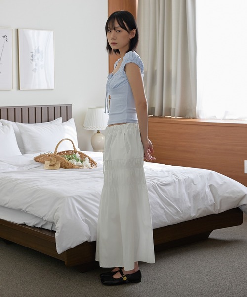 UNE MANSION(ユヌマンション)の「フラワージャガードラブリーリボンキャミソール(Tシャツ/カットソー・レディース・ブラウン/アイボリー/スカイブルー・FREE)」の20枚目の写真
