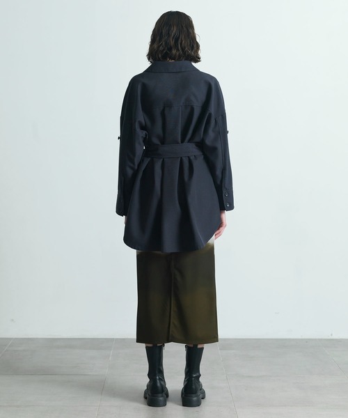 CITY TOKYO（シティトウキョウ）の「【CITY TOKYO/シティートウキョウ】オーバーサファリシャツ（シャツ/ブラウス・レディース・ベージュ/ダークグレー・FREE）」の8枚目の写真