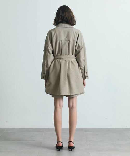 CITY TOKYO（シティトウキョウ）の「【CITY TOKYO/シティートウキョウ】オーバーサファリシャツ（シャツ/ブラウス・レディース・ベージュ/ダークグレー・FREE）」の15枚目の写真