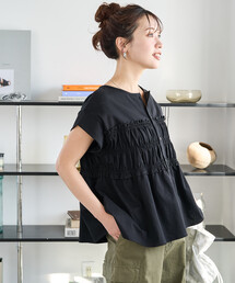 FREAK'S STORE | 限定展開　カットシャーリング ボタン ノースリーブ Tシャツ(Tシャツ/カットソー)