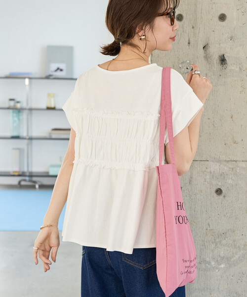 FREAK'S STORE（フリークスストア）の「限定展開　カットシャーリング ボタン ノースリーブ Tシャツ（Tシャツ/カットソー・レディース・ブラック/ブルー/オフホワイト/ブラウン/ライトグレー・ﾌﾘ-）」の17枚目の写真