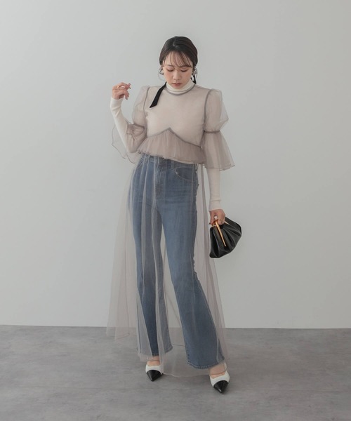 Leja（レジャ）の「【LEJA】フラワースパンコールチュールシアーワンピースキャミワンピースオケージョンドレス（ドレス・レディース・ブラック/グレー・MEDIUM/SMALL）」の21枚目の写真