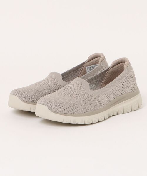 SKECHERS(スケッチャーズ)の「SKECHERS スケッチャーズ GRACEFUL-BLISS INTENT【超軽量】レディースバレエスニーカー スリッポン(グレースフル-ブリスインテント) 100962(スニーカー・レディース・ベージュ/ピンク/ブラック×ブラック・22.5cm/23.0cm/23.5cm/24.0cm/24.5cm/25.0cm)」の2枚目の写真