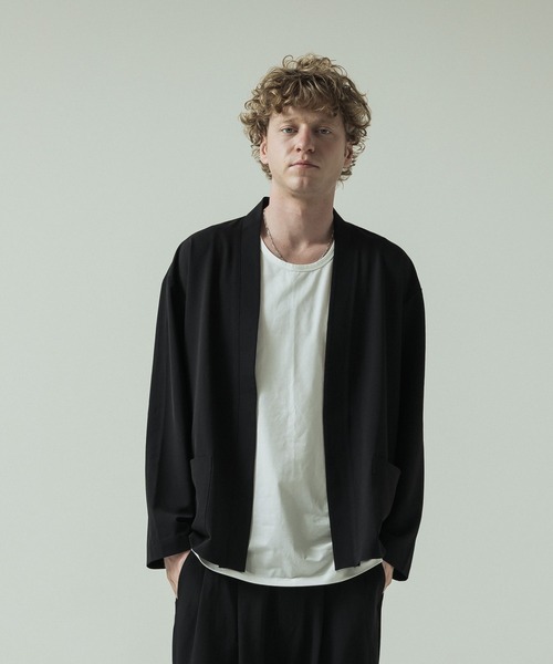 SLICK（スリック）の「【SLICK/スリック】Toro Stretch Button Less Cardigan/トロストレッチボタンレスカーディガン（カーディガン/ボレロ・メンズ・ブラック/グレイッシュベージュ/チャコールグレー・1/3/2）」の4枚目の写真