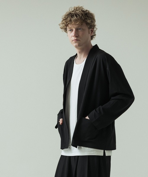 SLICK（スリック）の「【SLICK/スリック】Toro Stretch Button Less Cardigan/トロストレッチボタンレスカーディガン（カーディガン/ボレロ・メンズ・ブラック/グレイッシュベージュ/チャコールグレー・1/3/2）」の6枚目の写真