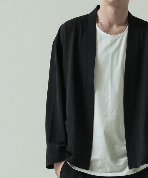 SLICK（スリック）の「【SLICK/スリック】Toro Stretch Button Less Cardigan/トロストレッチボタンレスカーディガン（カーディガン/ボレロ・メンズ・ブラック/グレイッシュベージュ/チャコールグレー・1/3/2）」の8枚目の写真