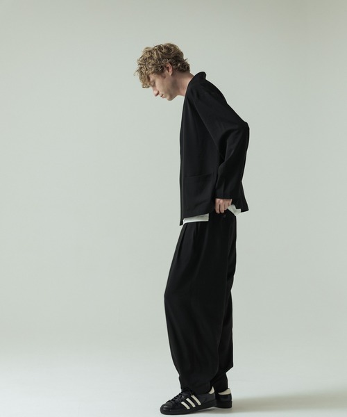 SLICK（スリック）の「【SLICK/スリック】Toro Stretch Button Less Cardigan/トロストレッチボタンレスカーディガン（カーディガン/ボレロ・メンズ・ブラック/グレイッシュベージュ/チャコールグレー・1/3/2）」の13枚目の写真