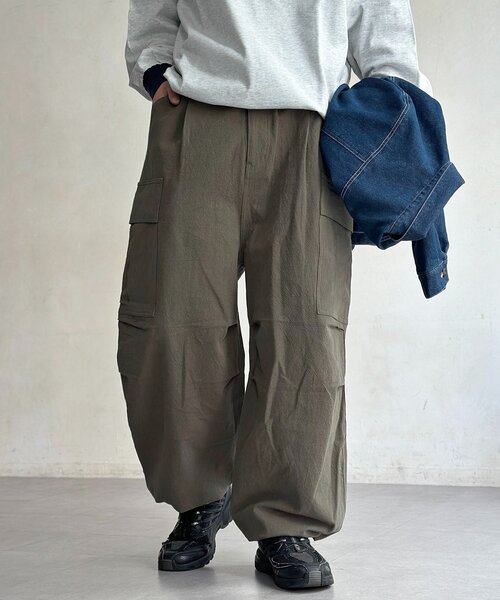 CPCM(シーピーシーエム)の「綿麻イージーカーゴパンツ(その他パンツ・メンズ・ブラック/カーキ/アイボリー・LARGE/MEDIUM)」の1枚目の写真