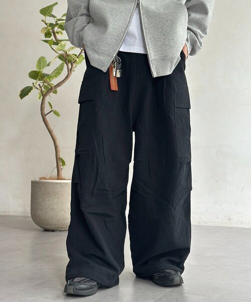 CPCM(シーピーシーエム)の「綿麻イージーカーゴパンツ(その他パンツ・メンズ・ブラック/カーキ/アイボリー・LARGE/MEDIUM)」の3枚目の写真