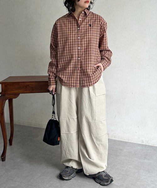 CPCM(シーピーシーエム)の「綿麻イージーカーゴパンツ(その他パンツ・メンズ・ブラック/カーキ/アイボリー・LARGE/MEDIUM)」の9枚目の写真