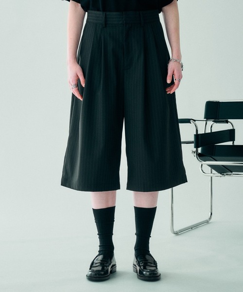 セール】2-TUCK WIDE BAGGY HALF PANTS/2タックワイドバギーハーフ