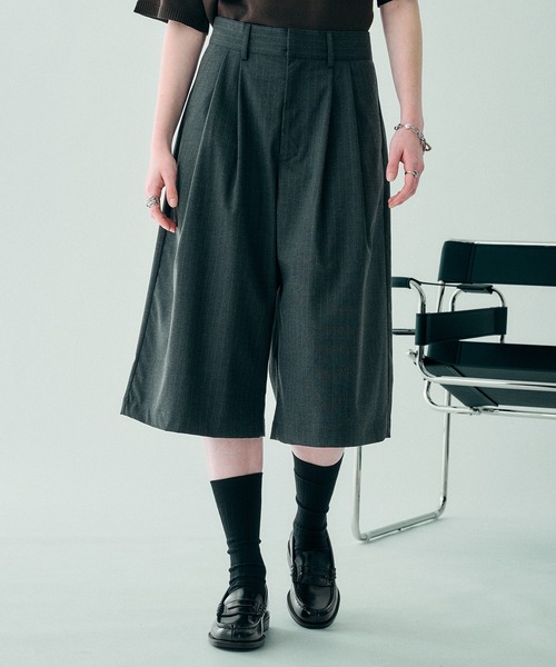 セール】2-TUCK WIDE BAGGY HALF PANTS/2タックワイドバギーハーフ