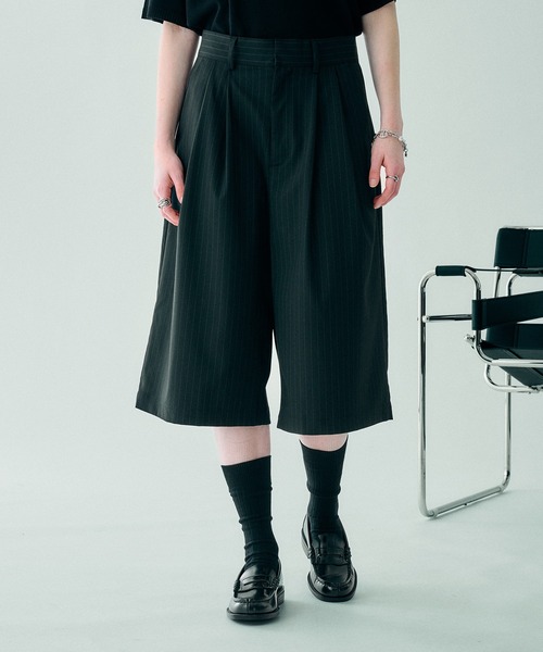 セール】2-TUCK WIDE BAGGY HALF PANTS/2タックワイドバギーハーフ