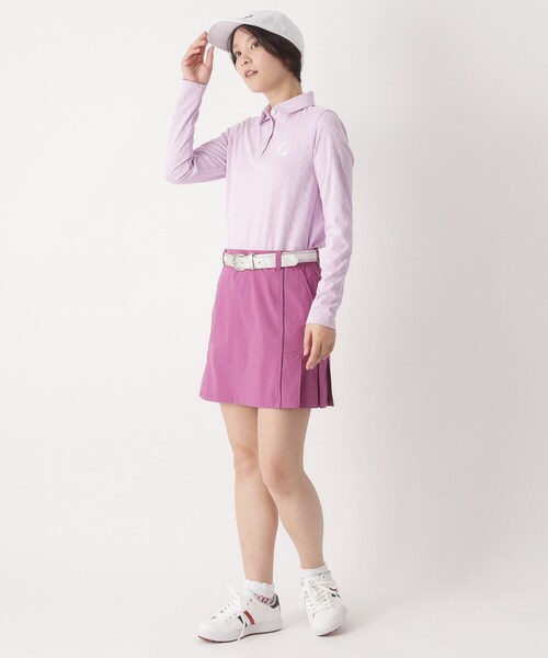 adabat（アダバット）の「◆3Dジャカード長袖ポロシャツ（ポロシャツ・レディース・ホワイト/ネイビー/パープル・42/40/38）」の9枚目の写真