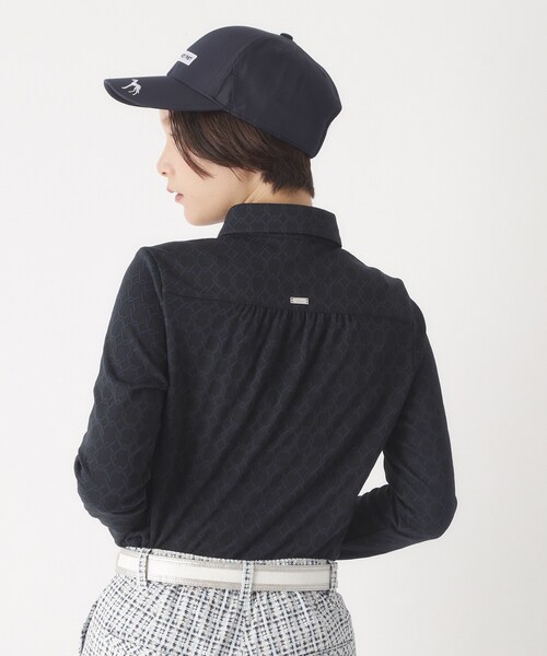 adabat（アダバット）の「◆3Dジャカード長袖ポロシャツ（ポロシャツ・レディース・ホワイト/ネイビー/パープル・42/40/38）」の12枚目の写真