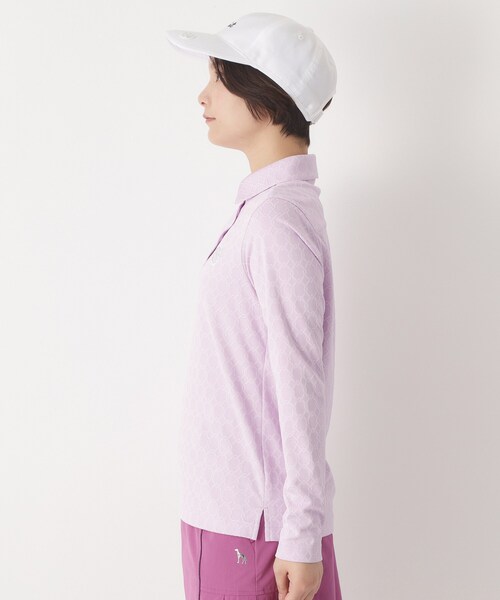 adabat（アダバット）の「◆3Dジャカード長袖ポロシャツ（ポロシャツ・レディース・ホワイト/ネイビー/パープル・42/40/38）」の17枚目の写真