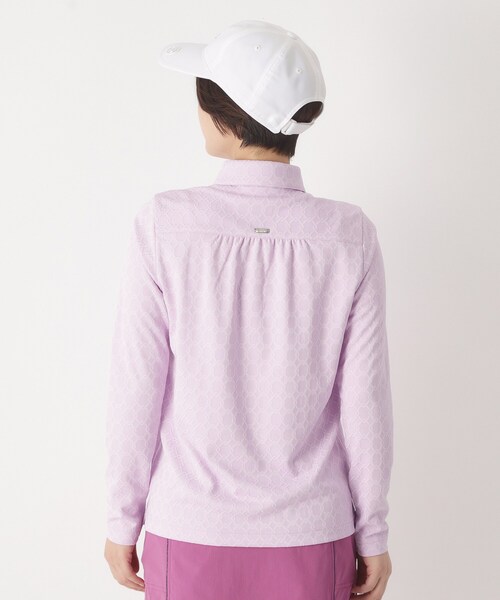 adabat（アダバット）の「◆3Dジャカード長袖ポロシャツ（ポロシャツ・レディース・ホワイト/ネイビー/パープル・42/40/38）」の18枚目の写真