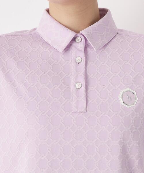 adabat（アダバット）の「◆3Dジャカード長袖ポロシャツ（ポロシャツ・レディース・ホワイト/ネイビー/パープル・42/40/38）」の19枚目の写真