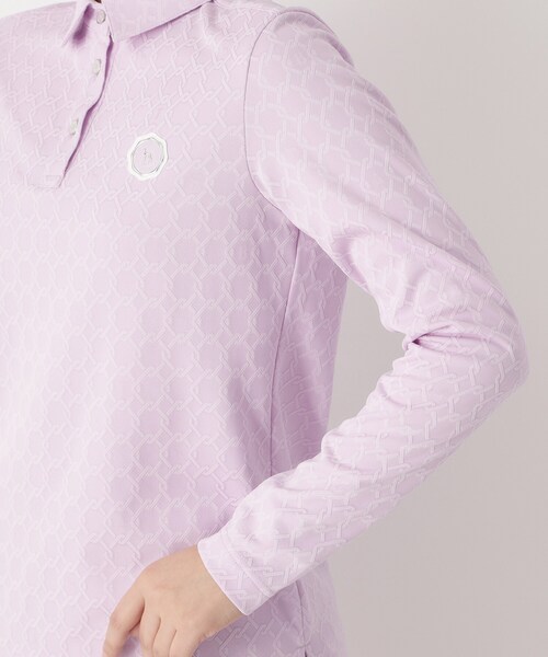 adabat（アダバット）の「◆3Dジャカード長袖ポロシャツ（ポロシャツ・レディース・ホワイト/ネイビー/パープル・42/40/38）」の21枚目の写真