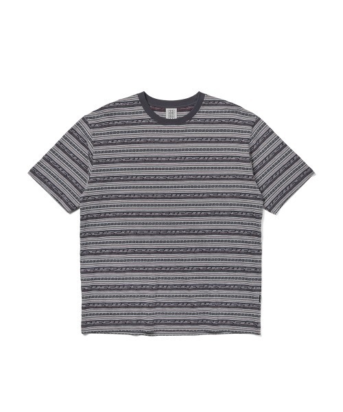YESEYESEE(イエスアイシー)の「Y.E.S Jacquard Stripe Tee(Tシャツ/カットソー・メンズ・ブルー/チャコール・S/M/L/XL)」の1枚目の写真