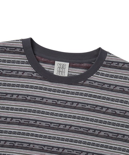 YESEYESEE(イエスアイシー)の「Y.E.S Jacquard Stripe Tee(Tシャツ/カットソー・メンズ・ブルー/チャコール・S/M/L/XL)」の4枚目の写真