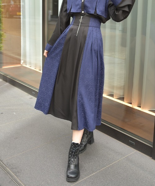 axes femme(アクシーズファム)の「【セットアップ対応】ジャカードスカート(スカート・レディース・ネイビー/ワイン/ダークグリーン・FREE)」の1枚目の写真