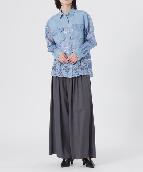 LOVELESS（ラブレス）の「レースコンビシャツ（シャツ/ブラウス・レディース・ブルー系その他2/オフホワイト・36/34）」の9枚目の写真