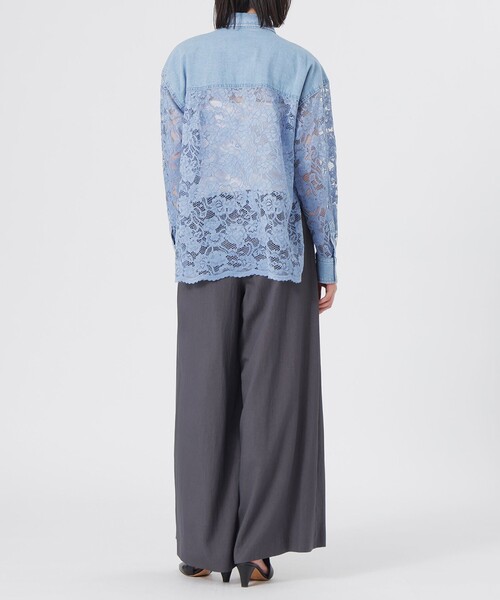 LOVELESS（ラブレス）の「レースコンビシャツ（シャツ/ブラウス・レディース・ブルー系その他2/オフホワイト・36/34）」の10枚目の写真